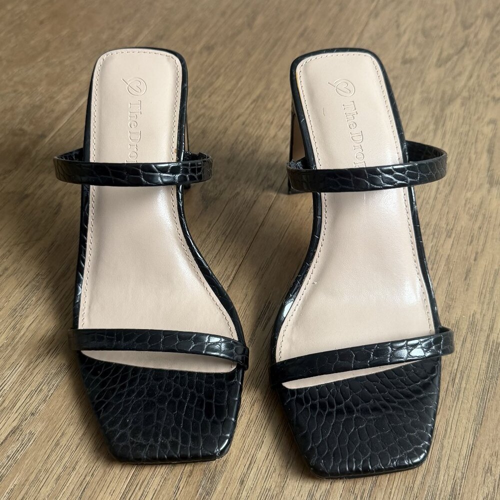 The Drop Black Dressy Sandals, Size 5